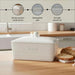 Rovill Ceramic Bread Bin 30.5X18X18cm - White Pan Home