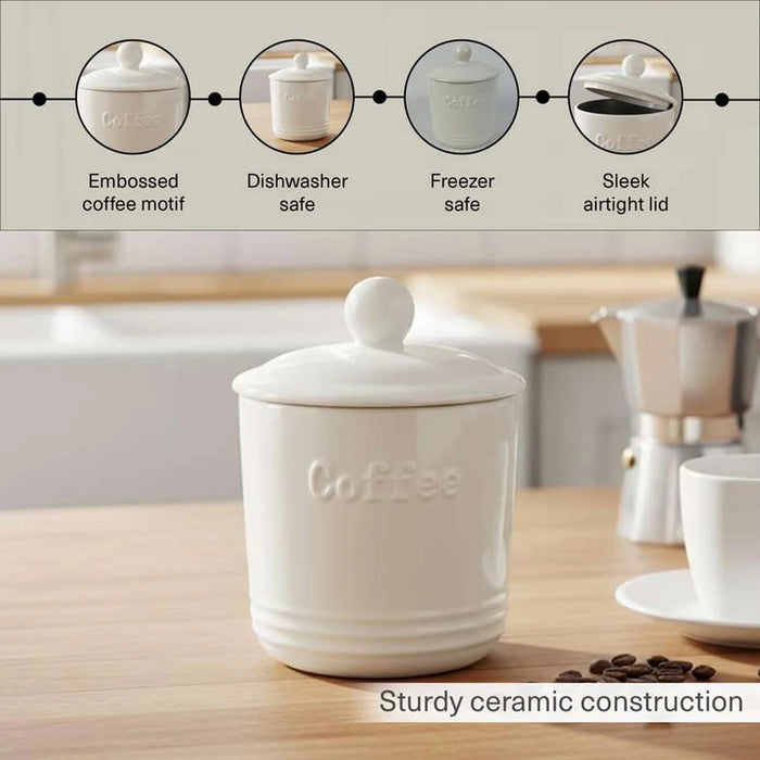 Rovill Coffee Canister 600ml - White