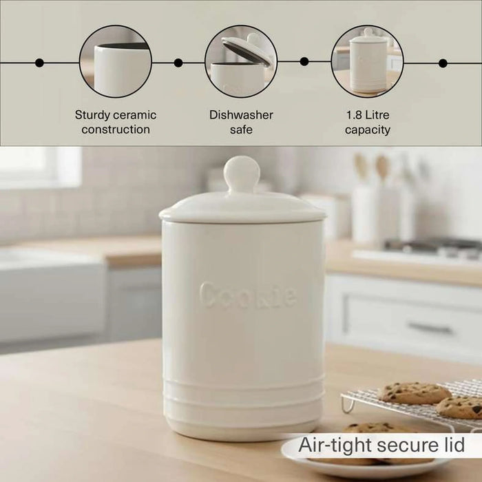 Rovill Cookies Canister 1.8L - White