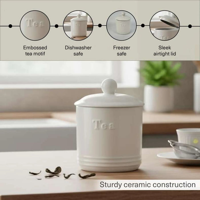 Rovill Tea Canister 600ml - White