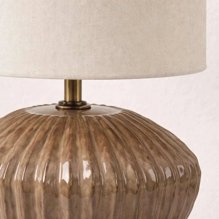 Roxy E27 Ceramic Table Lamp 28X44Cm - Brown