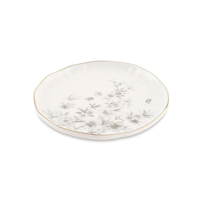 Royal Garden Porcelain Dessert Plate Dia16Cm -White Grey