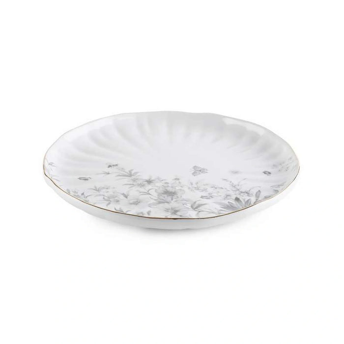 Royal Garden Porcelain Dinner Plate Dia26Cm -White Grey