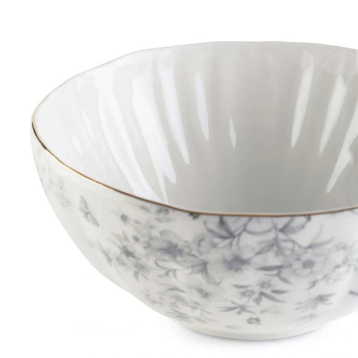 Royal Garden Porcelain Salad Bowl Dia20Cm -White Grey
