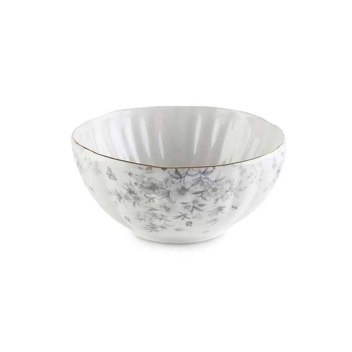 Royal Garden Porcelain Salad Bowl Dia20Cm -White Grey