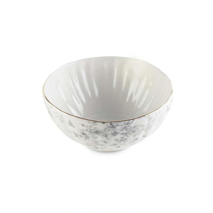 Royal Garden Porcelain Salad Bowl Dia20Cm -White Grey