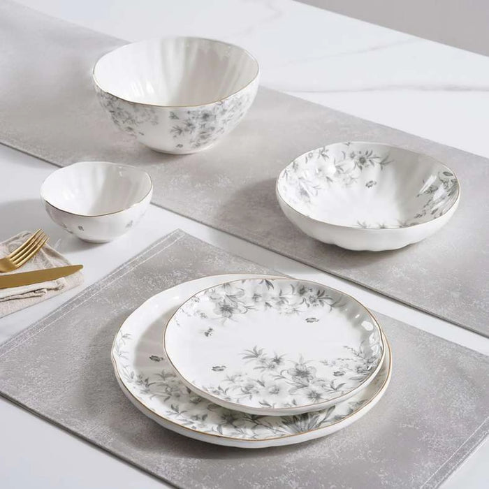 Royal Garden Porcelain Side Plate Dia21Cm -White Grey