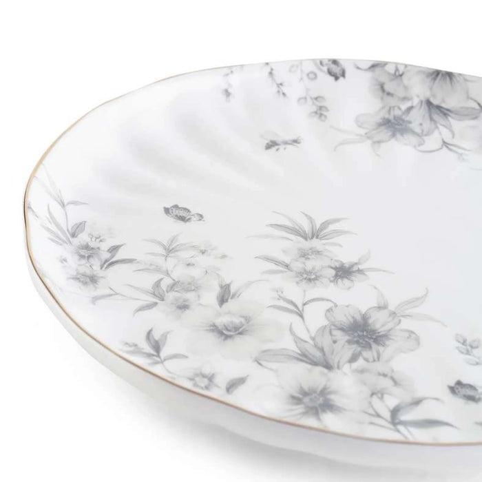 Royal Garden Porcelain Side Plate Dia21Cm -White Grey