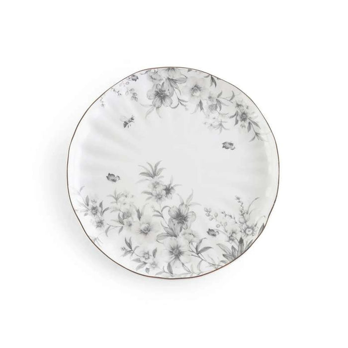 Royal Garden Porcelain Side Plate Dia21Cm -White Grey