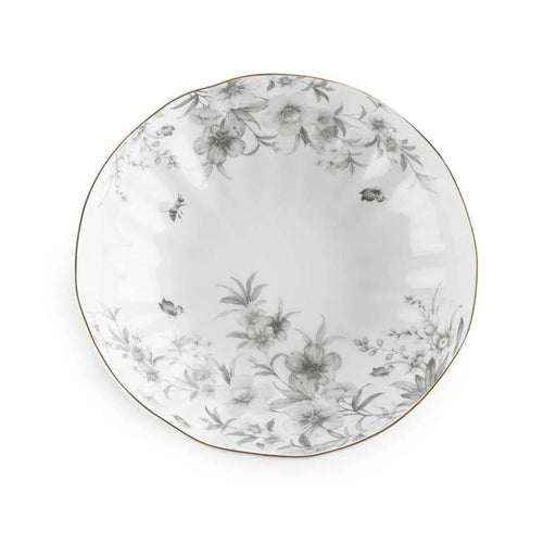Royal Garden Porcelain Soup Plate - White Grey Pan Home