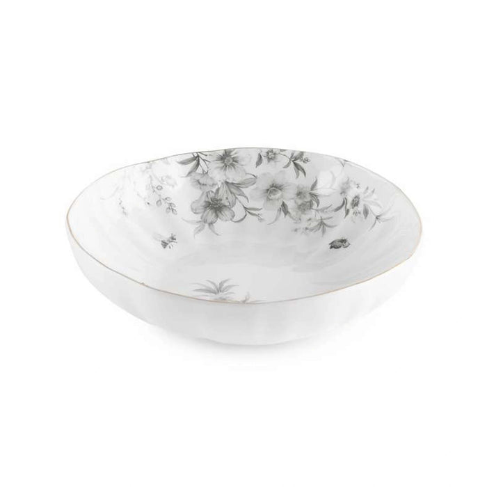 Royal Garden Porcelain Soup Plate - White Grey Pan Home