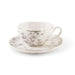 Royal Garden Porcelain Tea Cup And Saucer 250Ml - White Grey Pan Home