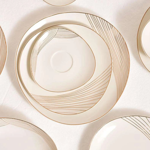 Close-up of decorative ceiling panels with concentric circle design