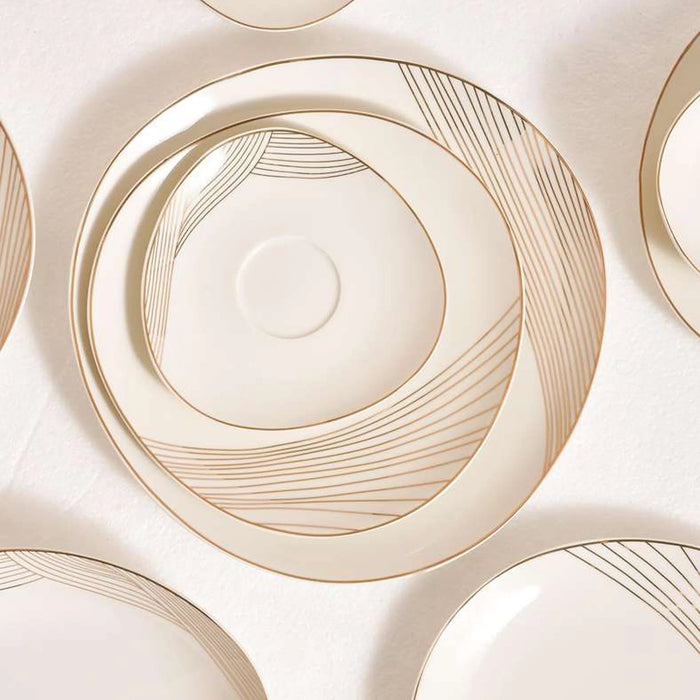 Close-up of decorative ceiling panels with concentric circle design