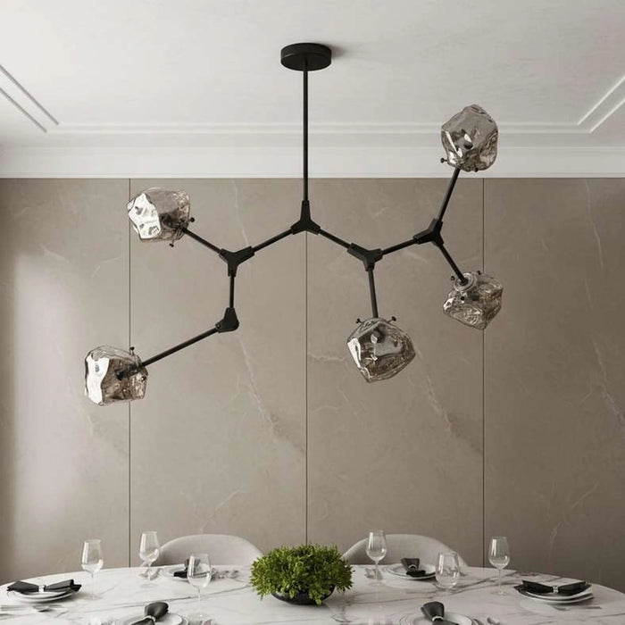 Rubix 5-Light G9 Glass Pendant Lamp 105X70X75Cm - Black