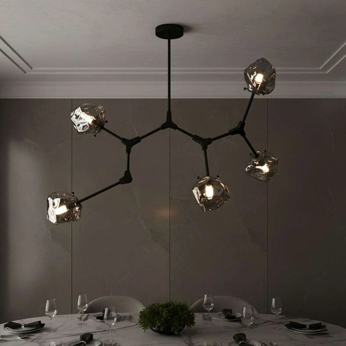 Rubix 5-Light G9 Glass Pendant Lamp 105X70X75Cm - Black