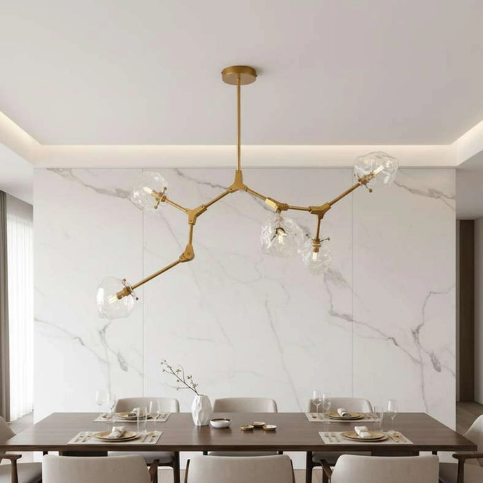 Rubix 5-Light G9 Glass Pendant Lamp 105X70X75Cm - Gold