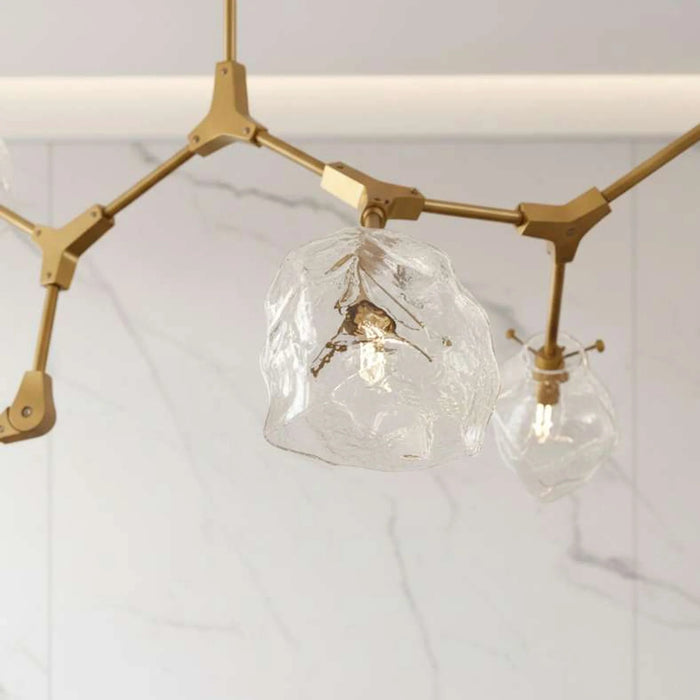 Rubix 5-Light G9 Glass Pendant Lamp 105X70X75Cm - Gold