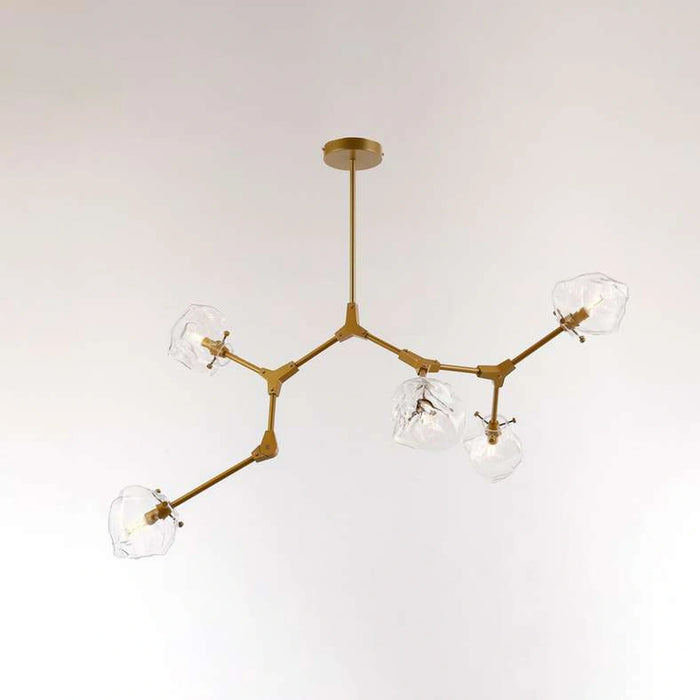 Rubix 5-Light G9 Glass Pendant Lamp 105X70X75Cm - Gold