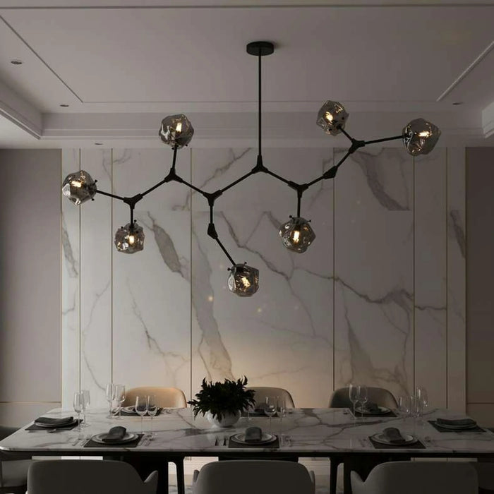 Rubix 7-Light G9 Glass Pendant Lamp 149X85X95Cm - Black