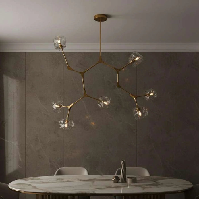 Rubix 7-Light G9 Glass Pendant Lamp 149X85X95Cm - Gold