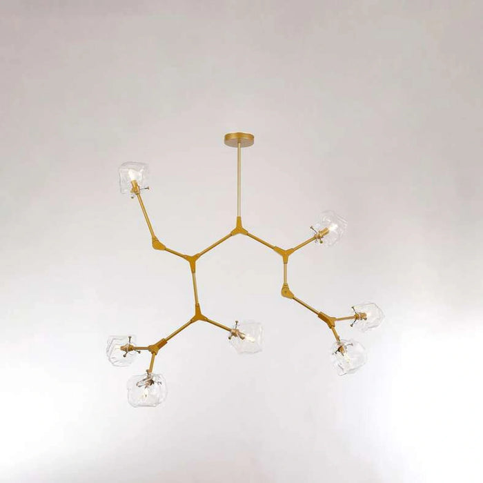 Rubix 7-Light G9 Glass Pendant Lamp 149X85X95Cm - Gold