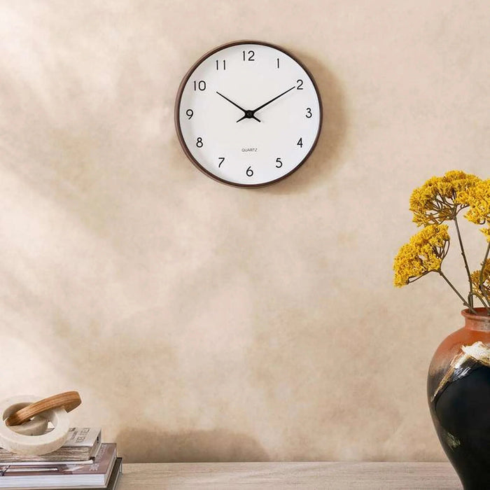 Rusell Wall Clock Dia 25Cm - Brown Pan Home