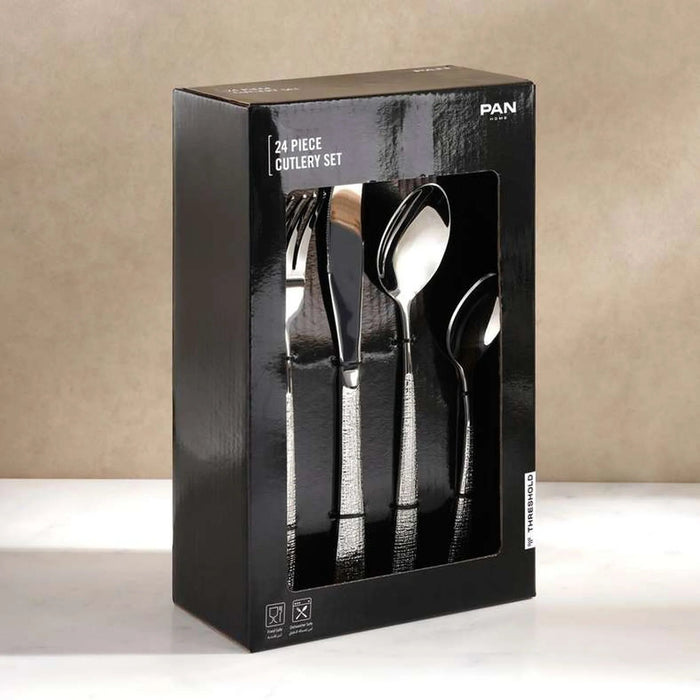 Rylee 24-Piece Cutlery Set -Chrome Pan Home