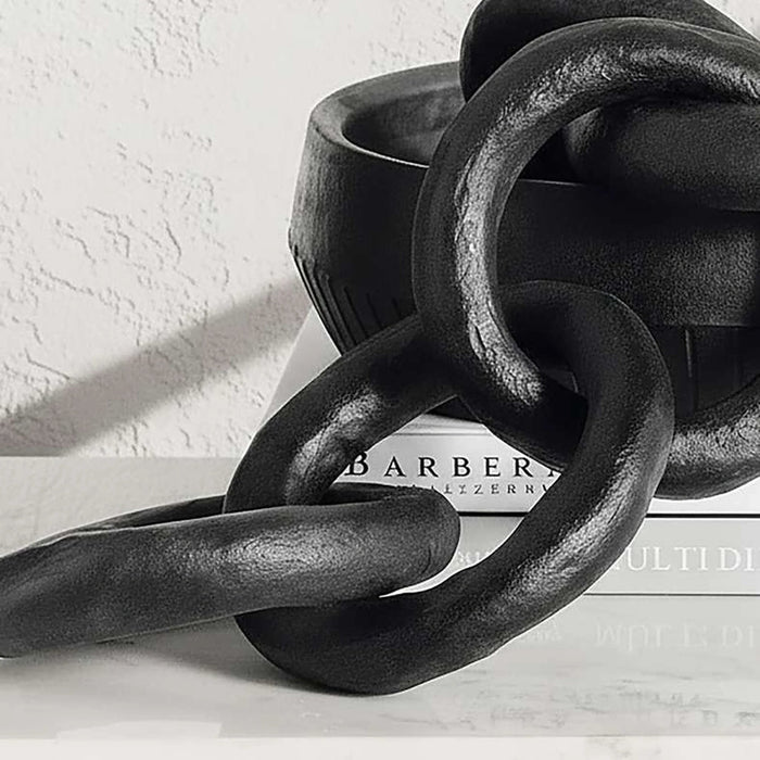 Sable Paper Mache Hand Painted Decor Chain Accent 55X14X7Cm - Black Pan Home