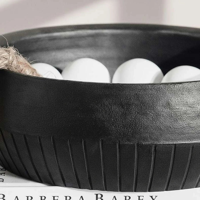 Sable Terracotta Decor Bowl 29X29X8Cm - Black Pan Home