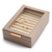 Saffiano Pu & Linen Rings Organizer With Glass Lid 11.7X17.2X5Cm - Grey Pan Home