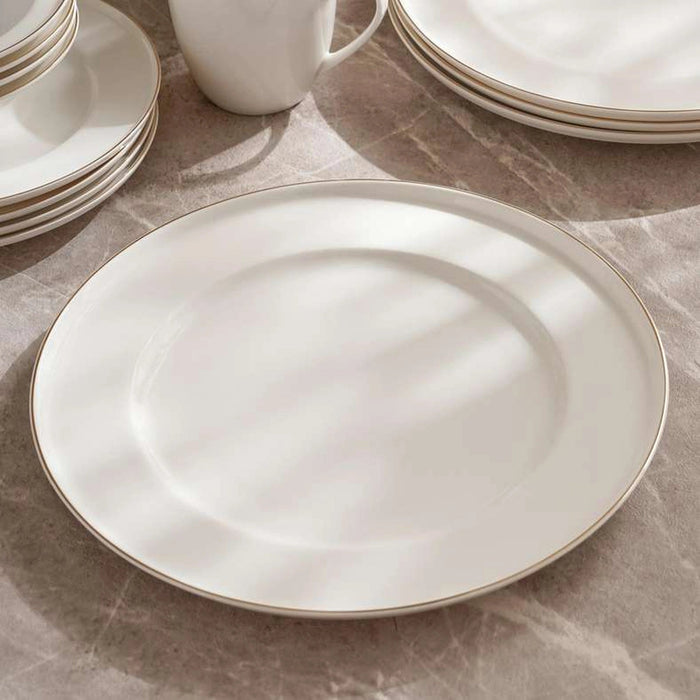 Safiya 16-Piece New Bone China Dinner Set -White Pan Home