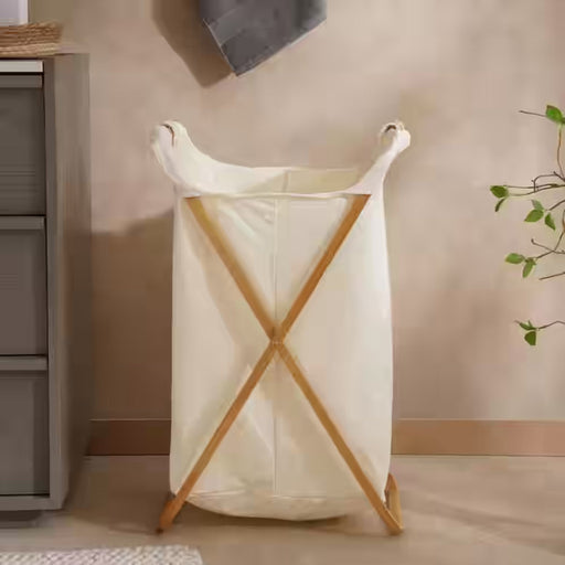 Safiyah Bamboo Frame Laundry Hamper 46X38X66Cm - Natural PAN HOME