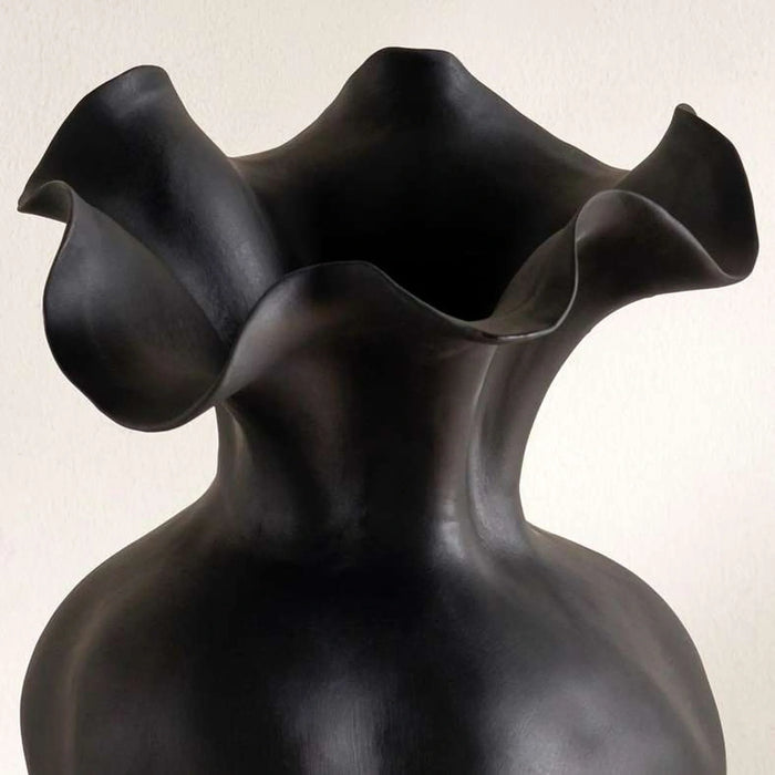 Saja Handmade Faceted Ceramic Vase 22X22X36.5Cm - Black