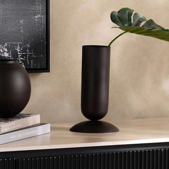 Salvador Metal Cylindrical Shape Vase 12.5X12.5X24Cm- Bronze