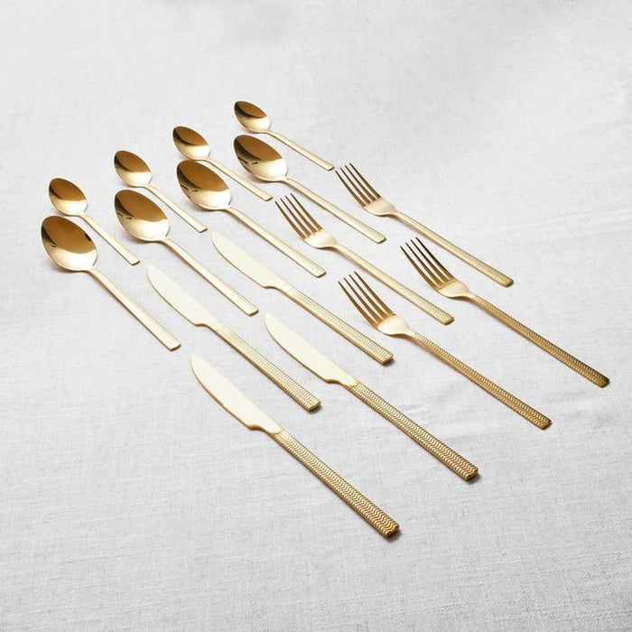 Sama 16-Piece Cutlery Set -Gold Pan Home