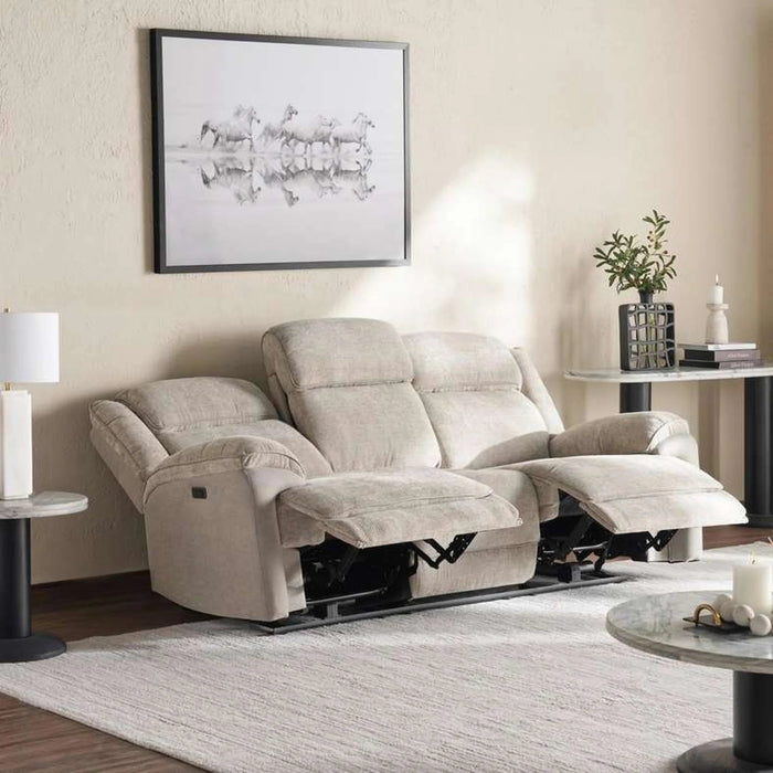 Samwise 3 Seater Recliner Sofa With Cup Holder - Beige Pan Home
