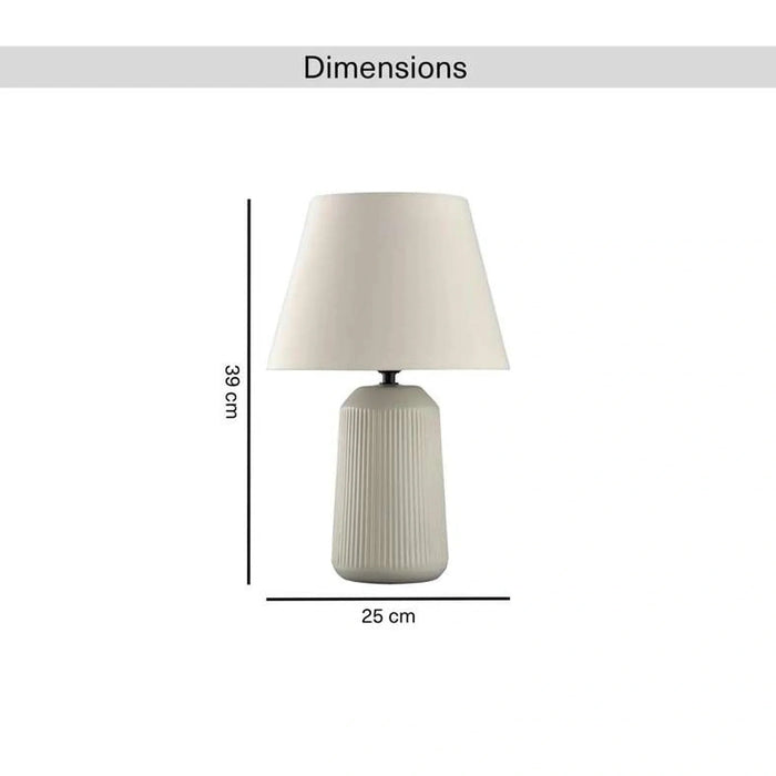 Sanada E27 Ceramic Table Lamp 25X39Cm - Beige Pan Home