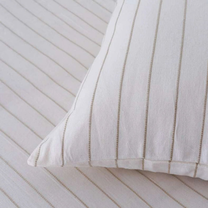 Sanctuary Linen Broadway Stripe 3-Piece King Duvet Cover Set 230X220Cm - Natural