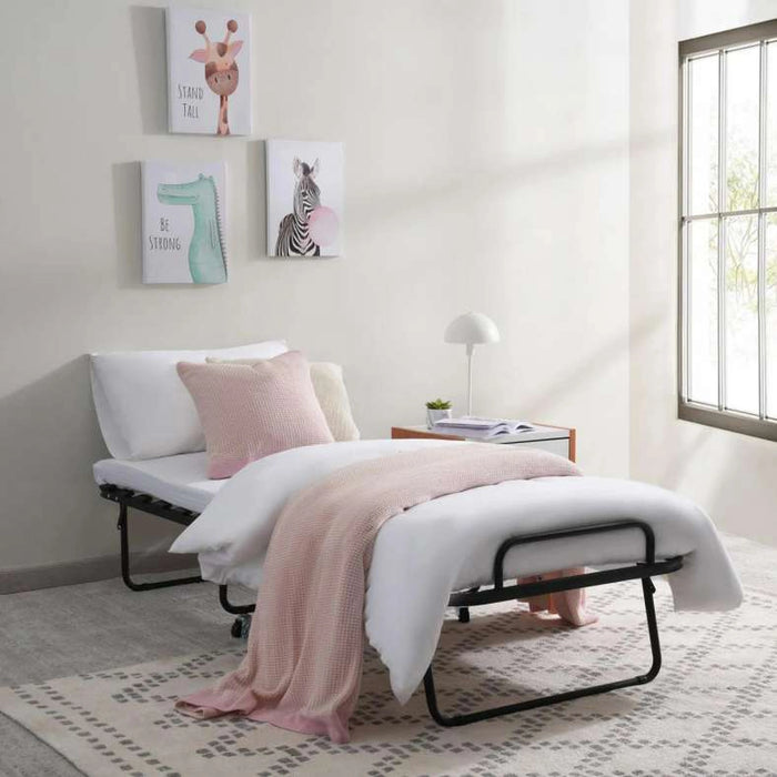 Sandler Folding Bed With Mattress - Black - Metal