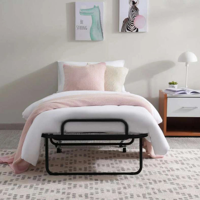 Sandler Folding Bed With Mattress - Black - Metal