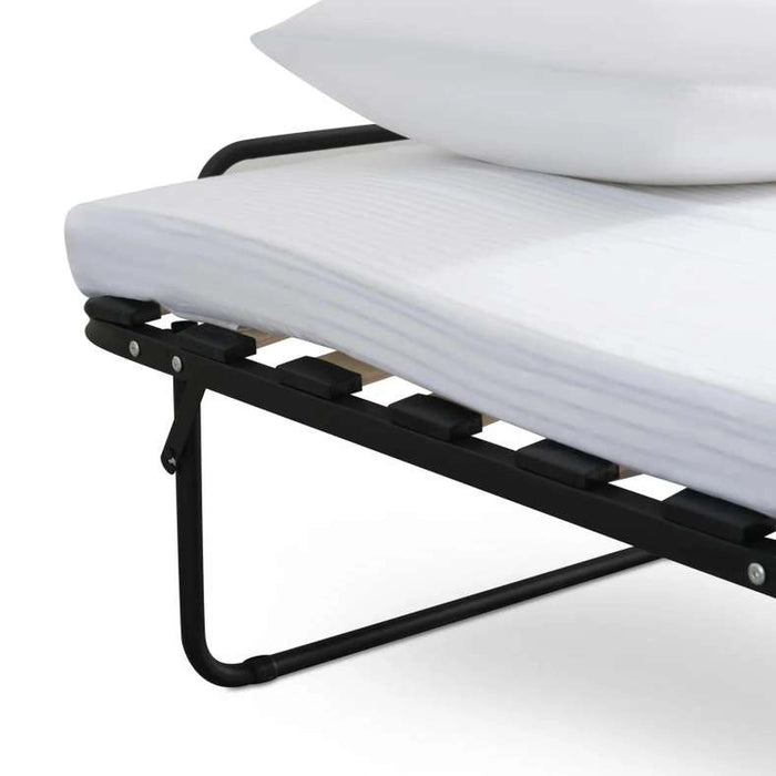Sandler Folding Bed With Mattress - Black - Metal