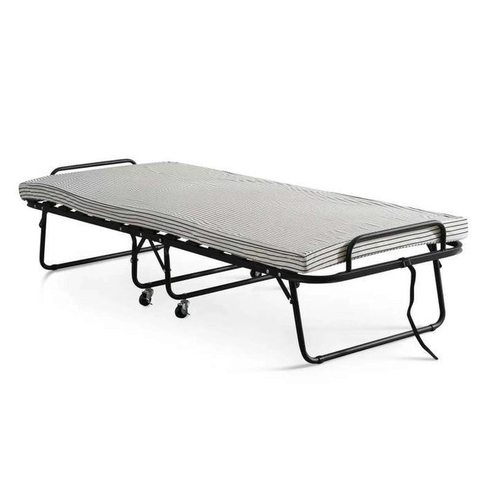 Sandler Folding Bed With Mattress - Black - Metal