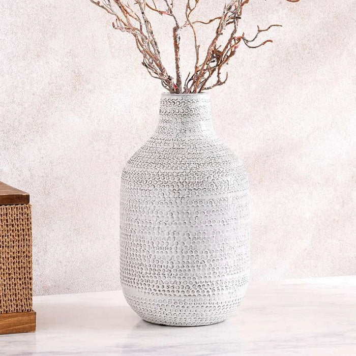 Sandrine Ceramic Vase 16X16X28Cm- White