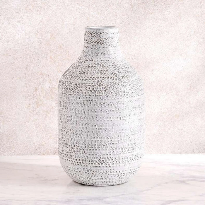 Sandrine Ceramic Vase 16X16X28Cm- White