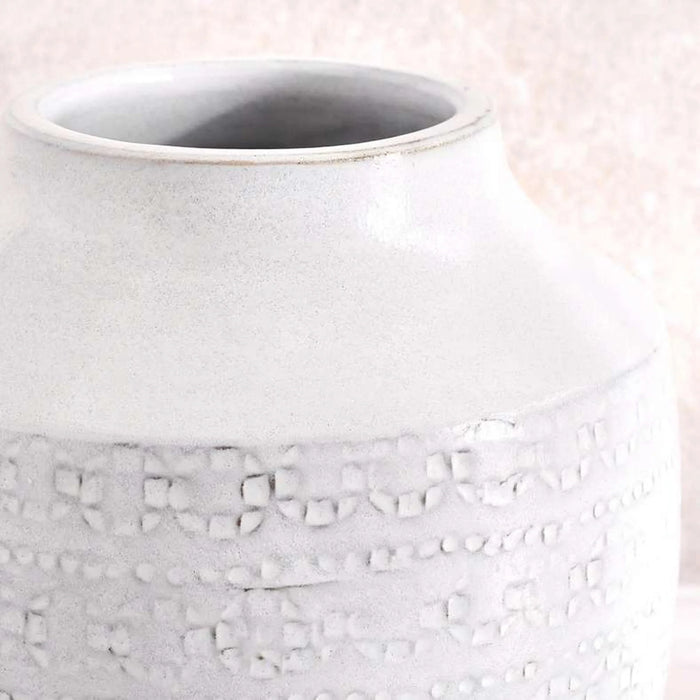 Sandrine Ceramic Vase 22X22X20Cm- White