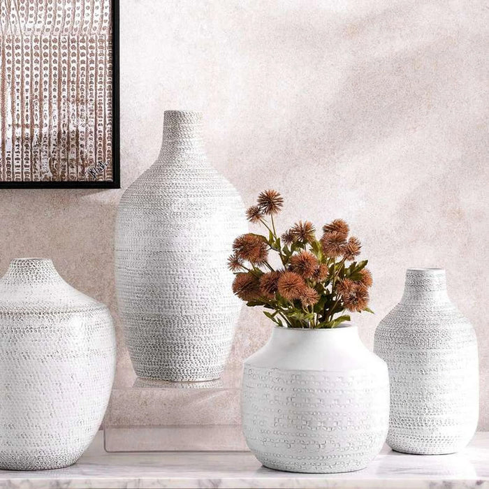 Sandrine Ceramic Vase 22X22X20Cm- White