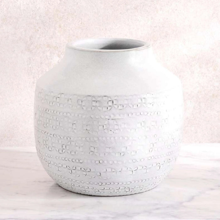 Sandrine Ceramic Vase 22X22X20Cm- White