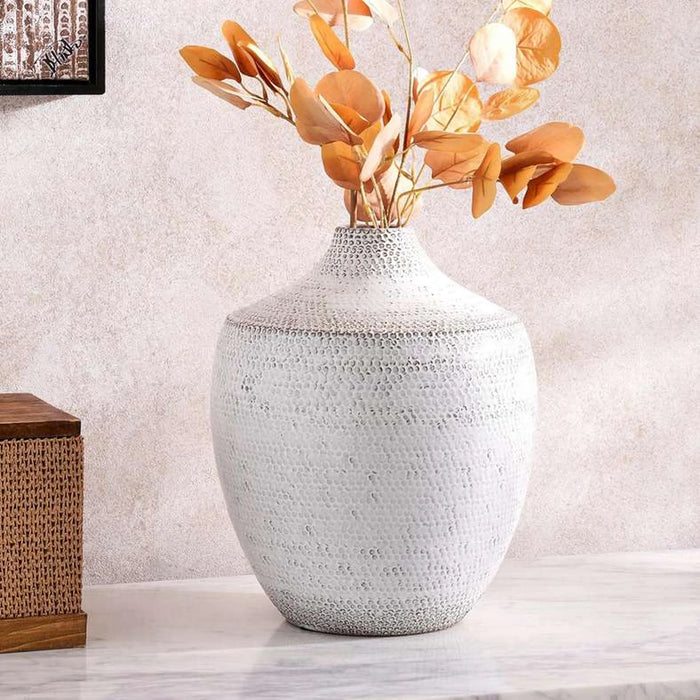 Sandrine Ceramic Vase 25X25X30Cm- White