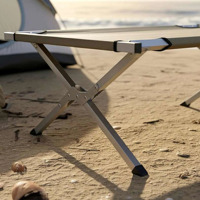 Sandsky Foldable Camping Bed Cum Bench  - Brown Pan Home